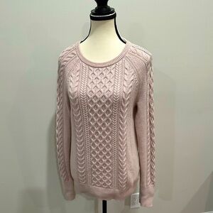 GAP Pink Cable Knit Crew Neck Sweater